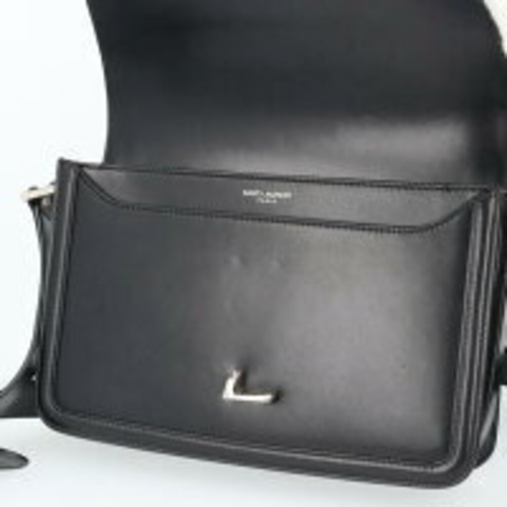 Saint Laurent YSL Solferino Crossbody Shoulder Bag Glazed Black Satchel - Picture 9 of 13